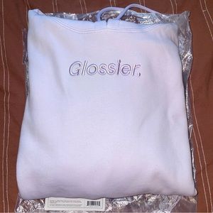 COPY - Glossier Limited Edition (sold out) Embroidered Lavender Hoodie NWT Medi…